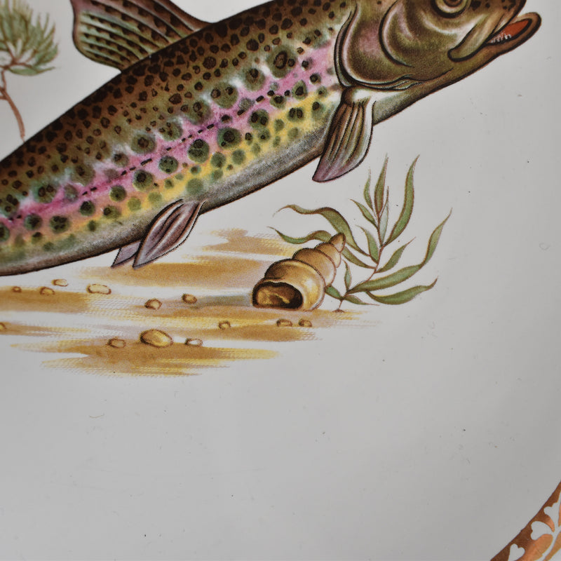 Vintage plate, Longchamp, Poisson Truite Arc-en-ciel (Rainbow Trout)