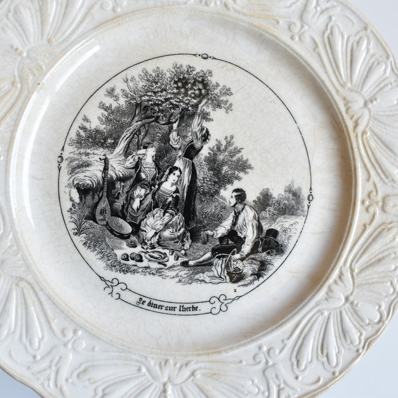 Antique Decorative Plate: Sarreguemines "Le Déjeuner sur l'herbe"
