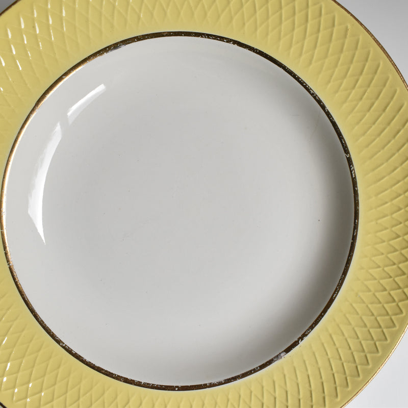 Vintage deep plate, Moulins des Loups, Jaune C