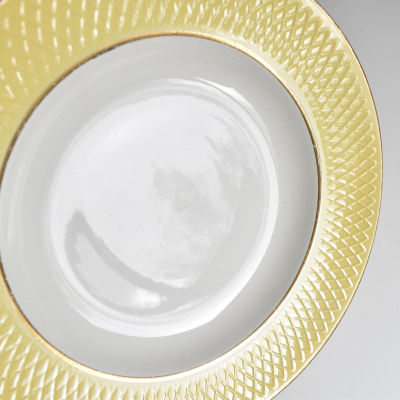 Vintage deep plate, Moulins des Loups, Jaune C