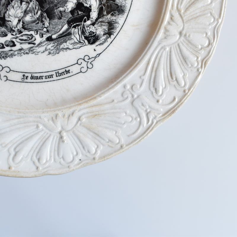 Antique Decorative Plate: Sarreguemines "Le Déjeuner sur l'herbe"