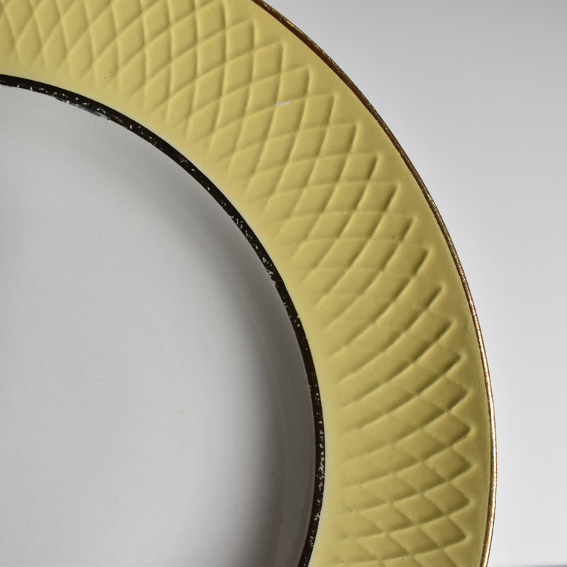 Vintage deep plate, Moulins des Loups, Jaune C