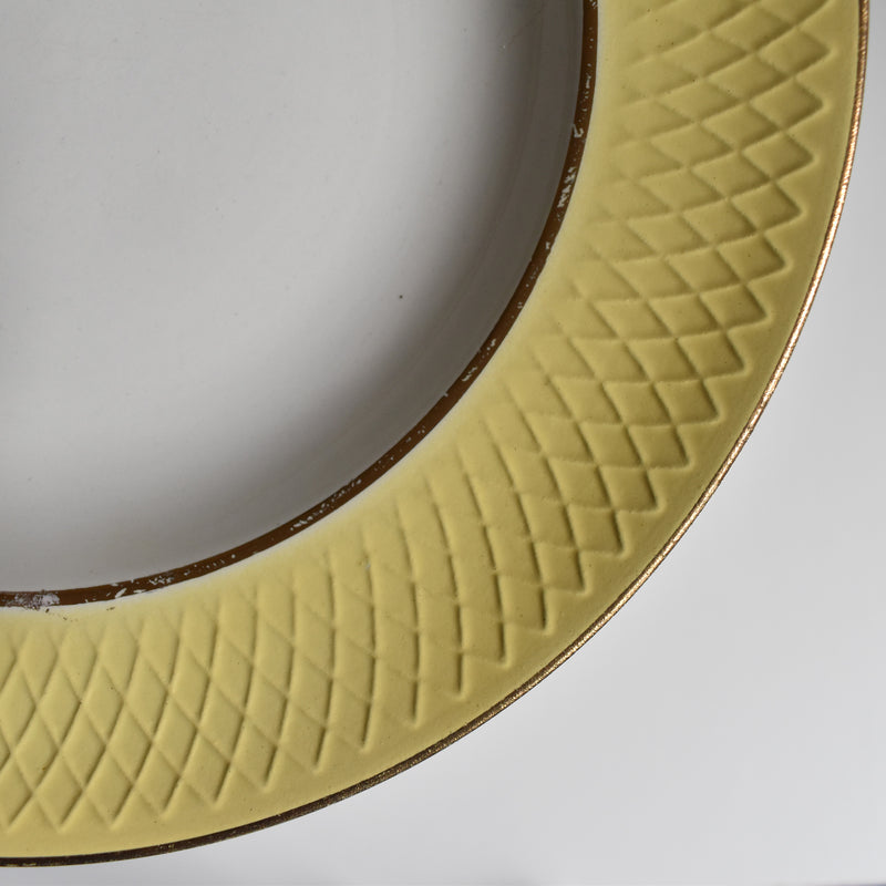 Vintage deep plate, Moulins des Loups, Jaune C