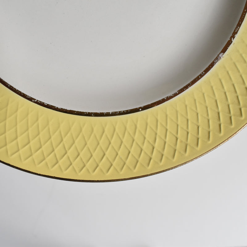 Vintage deep plate, Moulins des Loups, Jaune C