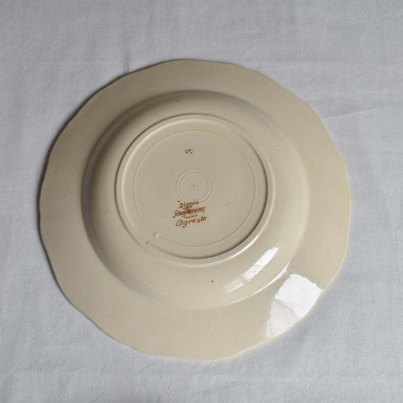 Vintage Deep Plate Digoin & Sarreguemines Agreste A