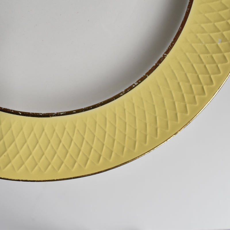 Vintage deep plate, Moulins des Loups, Jaune C