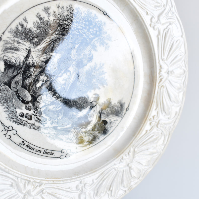 Antique Decorative Plate: Sarreguemines "Le Déjeuner sur l'herbe"