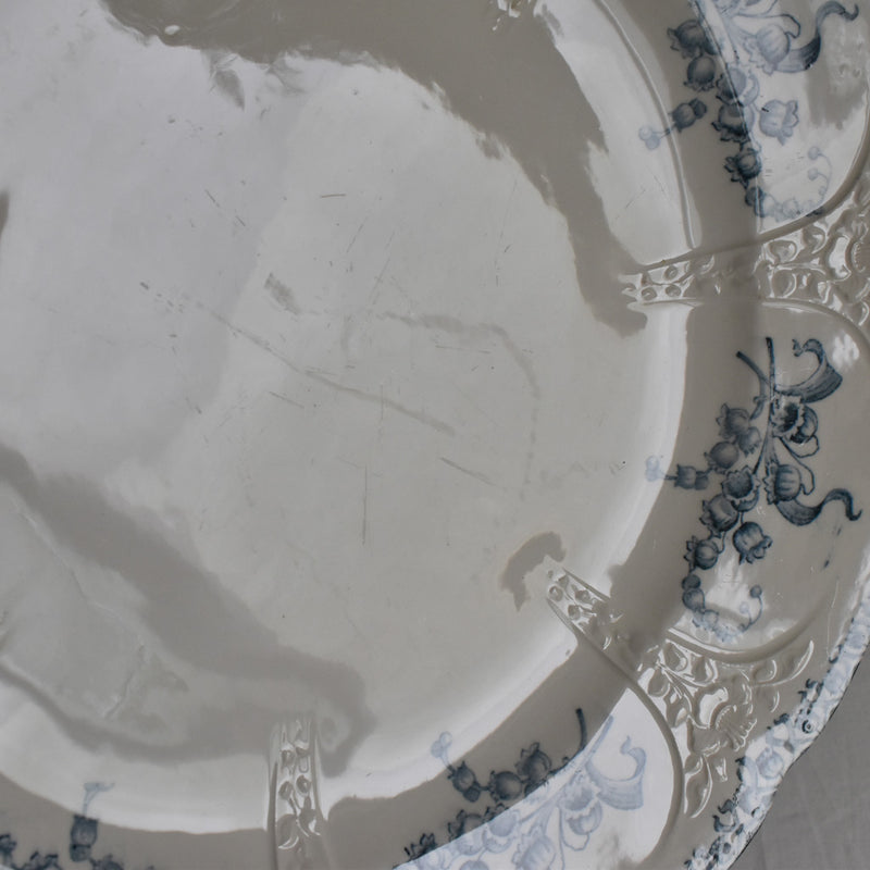 Antique Large Round Plate, Lonhwy Muguet (Lily of the Valley)