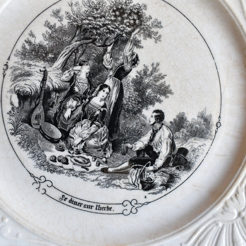 Antique Decorative Plate: Sarreguemines "Le Déjeuner sur l'herbe"