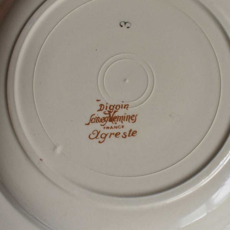 Vintage Deep Plate Digoin & Sarreguemines Agreste A