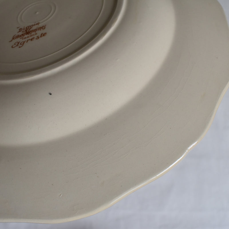 Vintage Deep Plate Digoin & Sarreguemines Agreste A