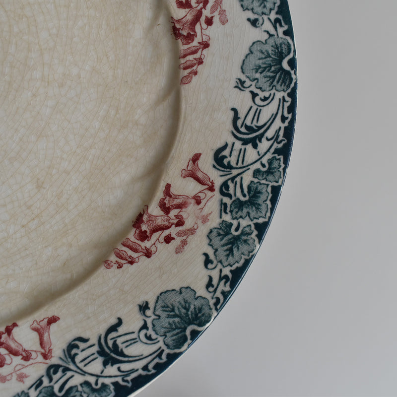 Antique Plate Longwy Carmen C