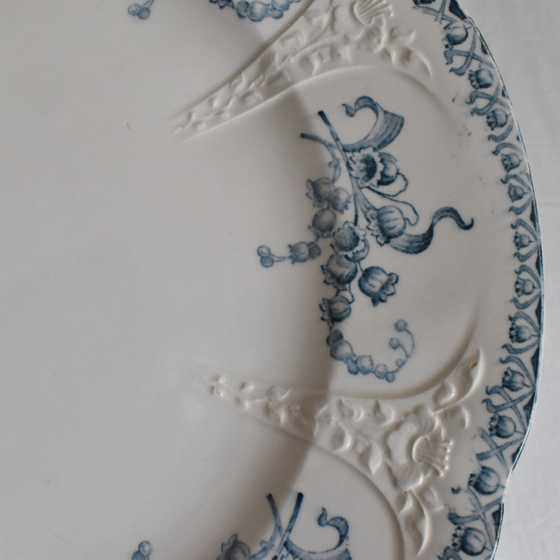 Antique Large Round Plate, Lonhwy Muguet (Lily of the Valley)