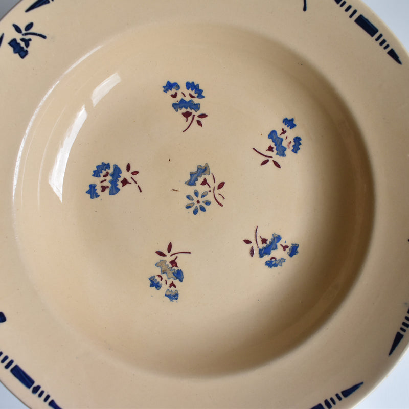 Antique Deep Plate K&G Lunéville Flore D