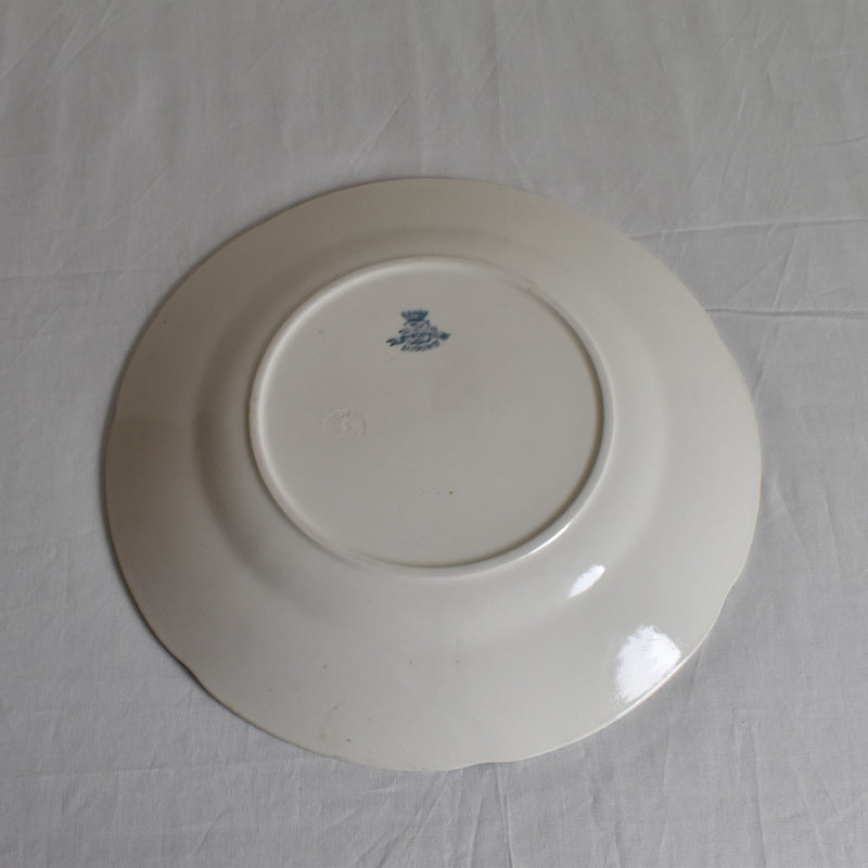 Antique Round Large Plate, Longwy, Muguet (Lily of the Valley) B