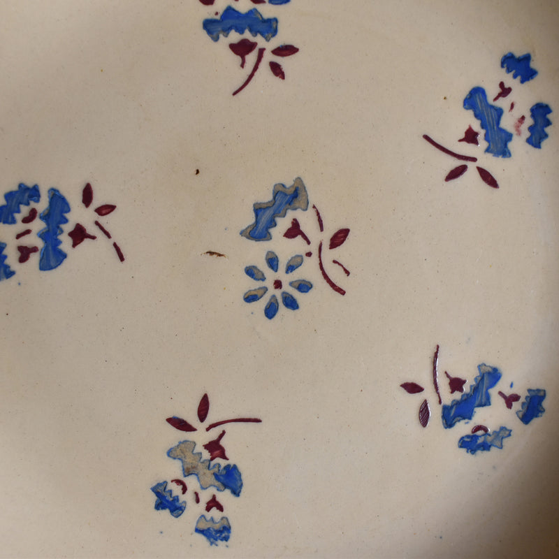 Antique Deep Plate K&G Lunéville Flore D
