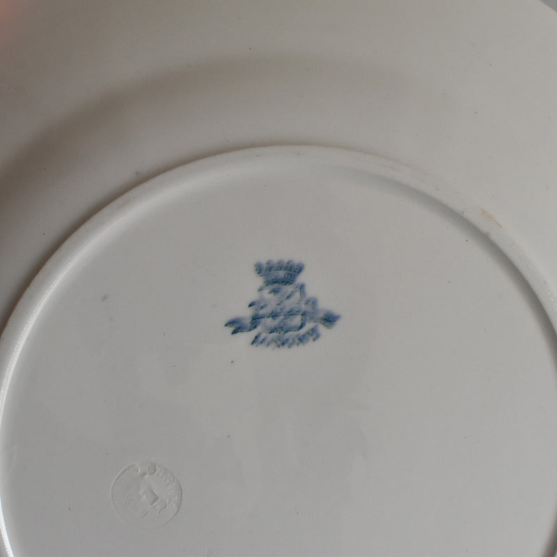 Antique Round Large Plate, Longwy, Muguet (Lily of the Valley) B