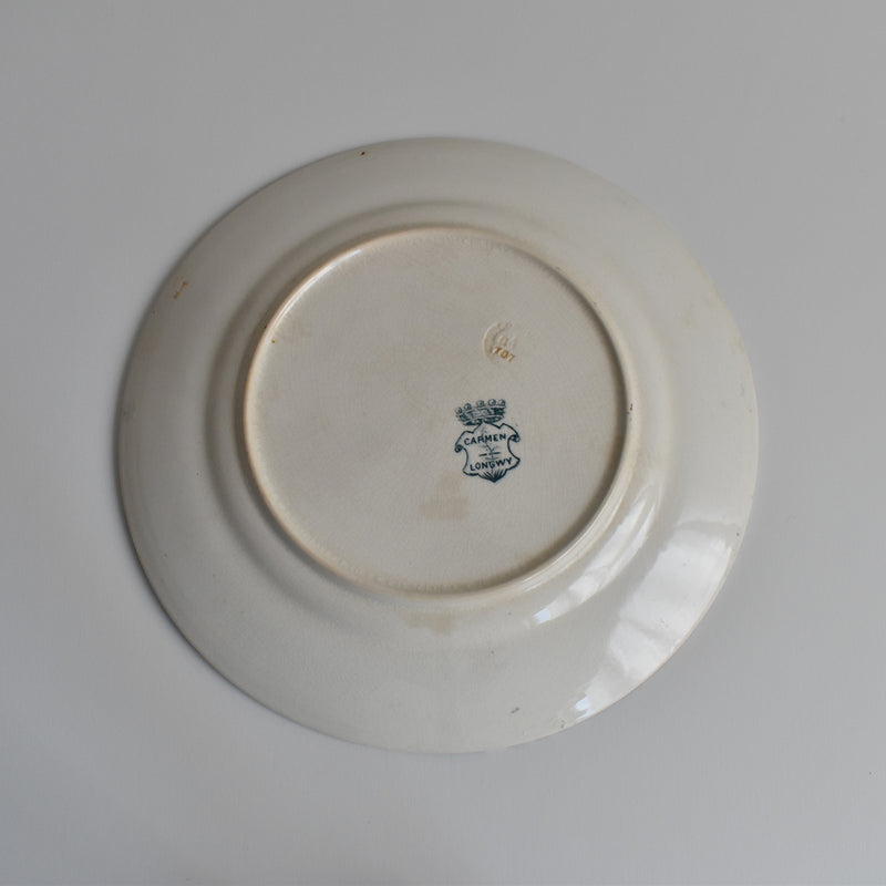Antique Plate Longwy Carmen D