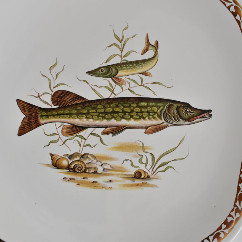 Vintage plate, Longchamp, Poisson Brochet (Pike)