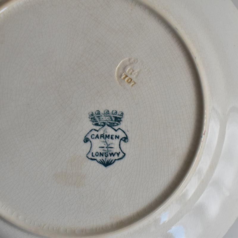 Antique Plate Longwy Carmen D