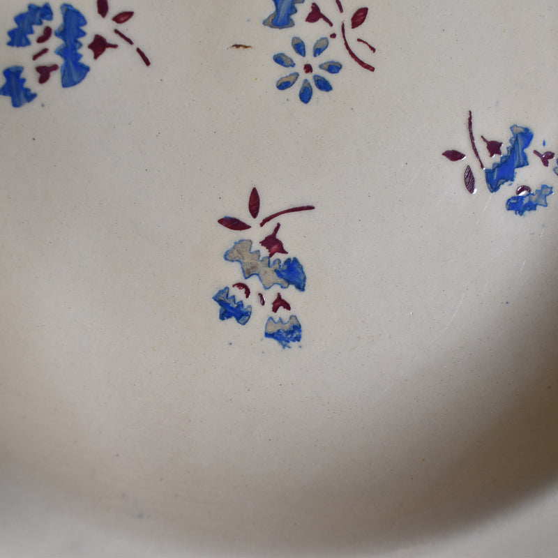 Antique Deep Plate K&G Lunéville Flore D