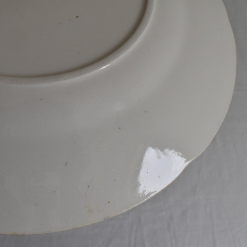 Antique Round Large Plate, Longwy, Muguet (Lily of the Valley) B