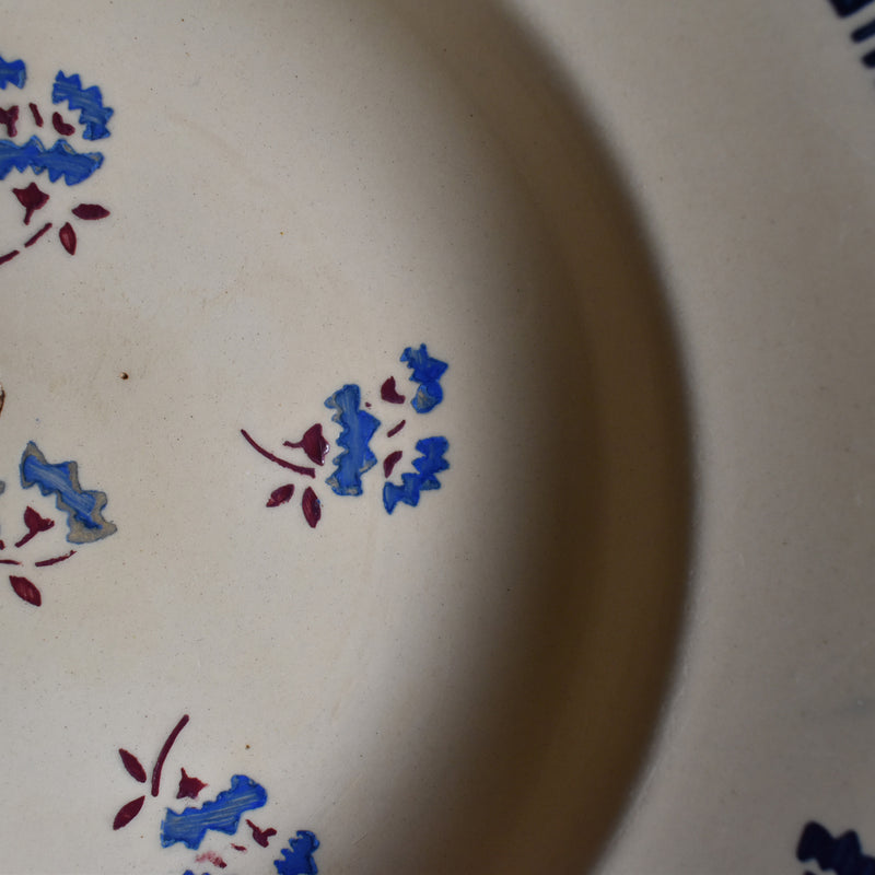 Antique Deep Plate K&G Lunéville Flore D