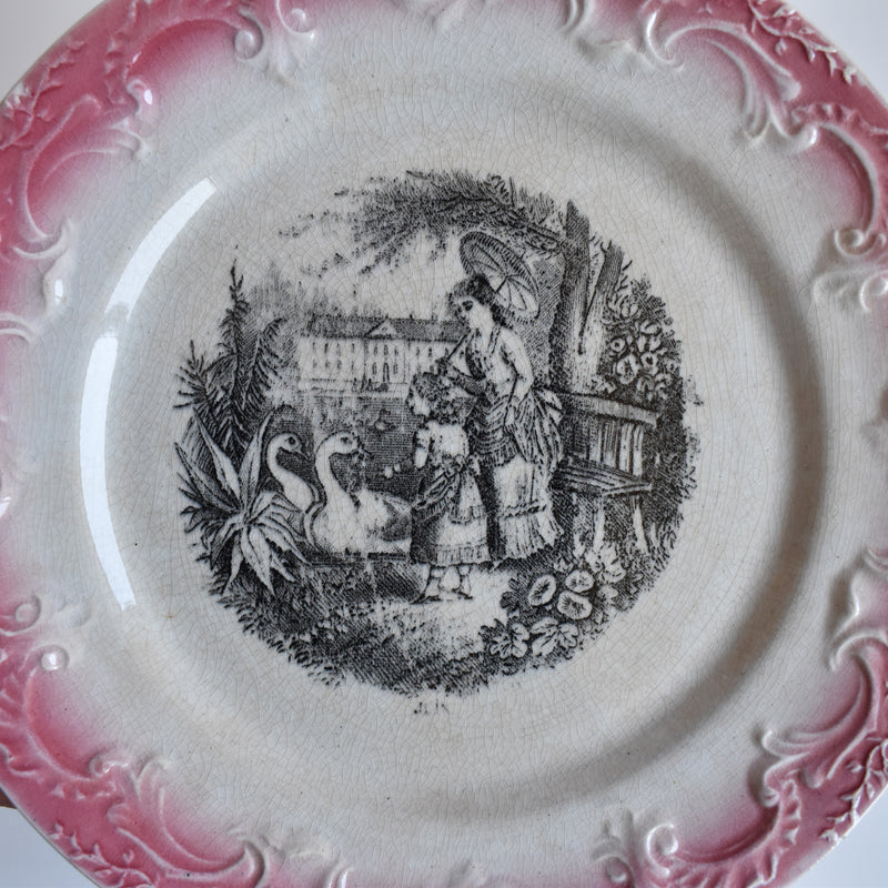 Antique decorative plate F. F. Pécsaux June