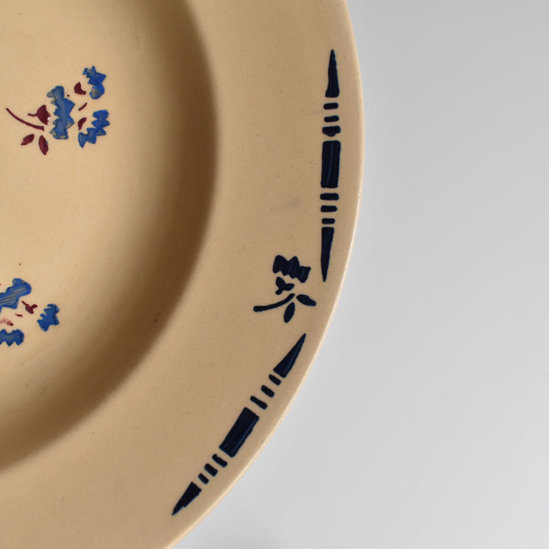 Antique Deep Plate K&G Lunéville Flore D