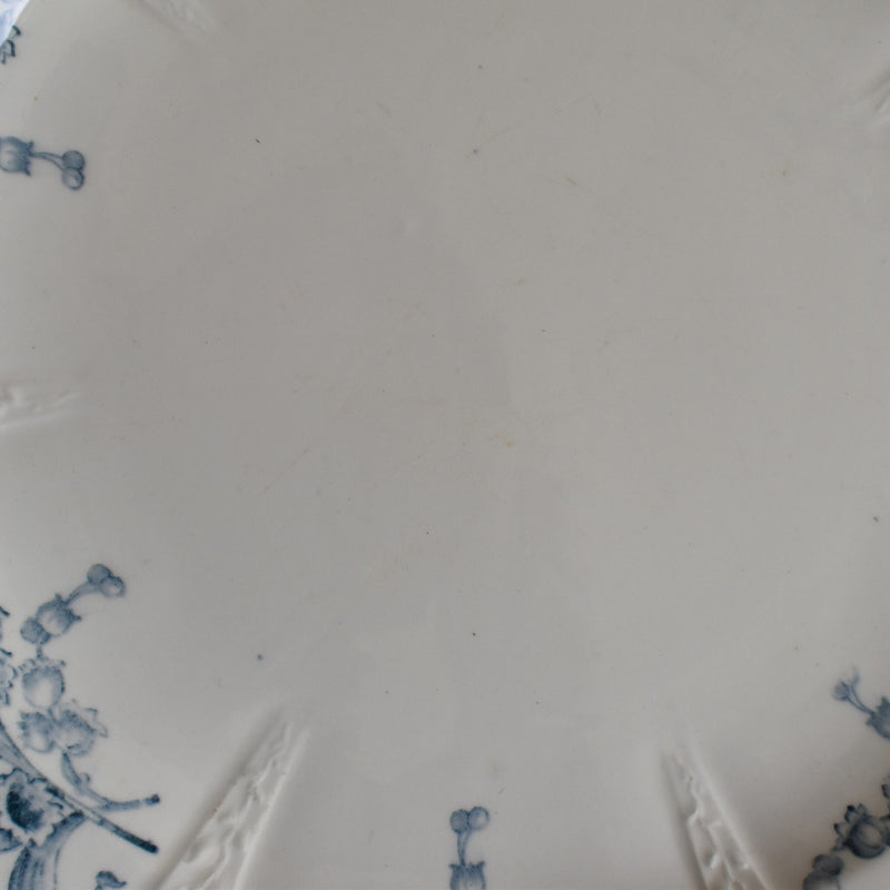 Antique Round Large Plate, Longwy, Muguet (Lily of the Valley) B
