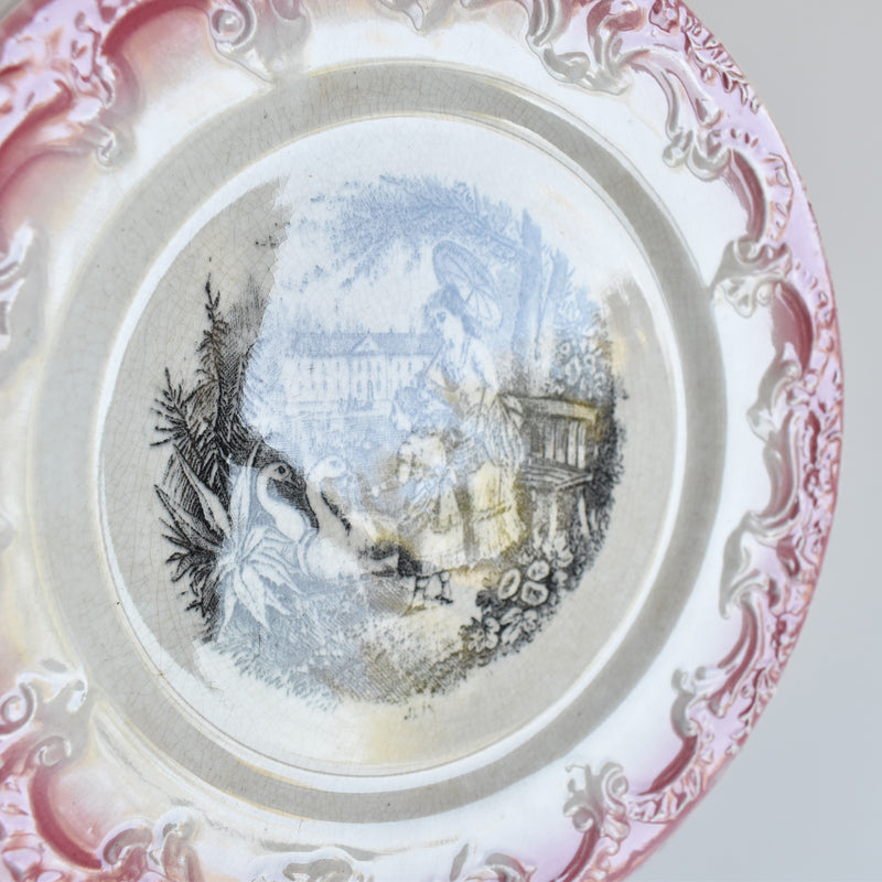 Antique decorative plate F. F. Pécsaux June