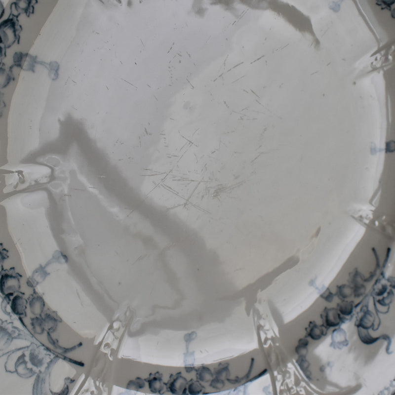 Antique Round Large Plate, Longwy, Muguet (Lily of the Valley) B