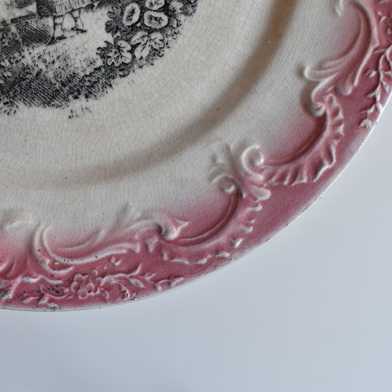 Antique decorative plate F. F. Pécsaux June