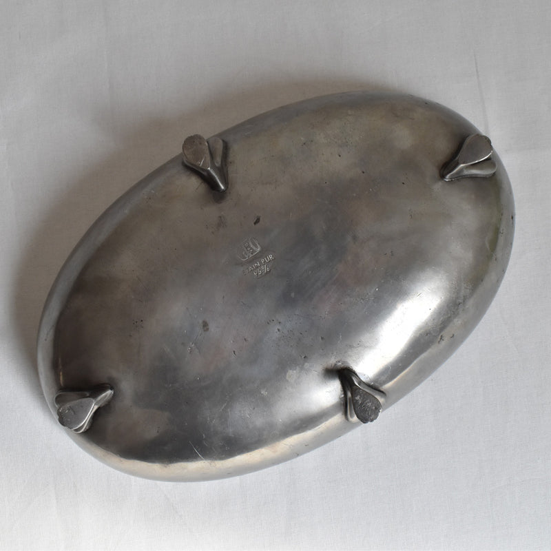Vintage Pewter Oval Coupe