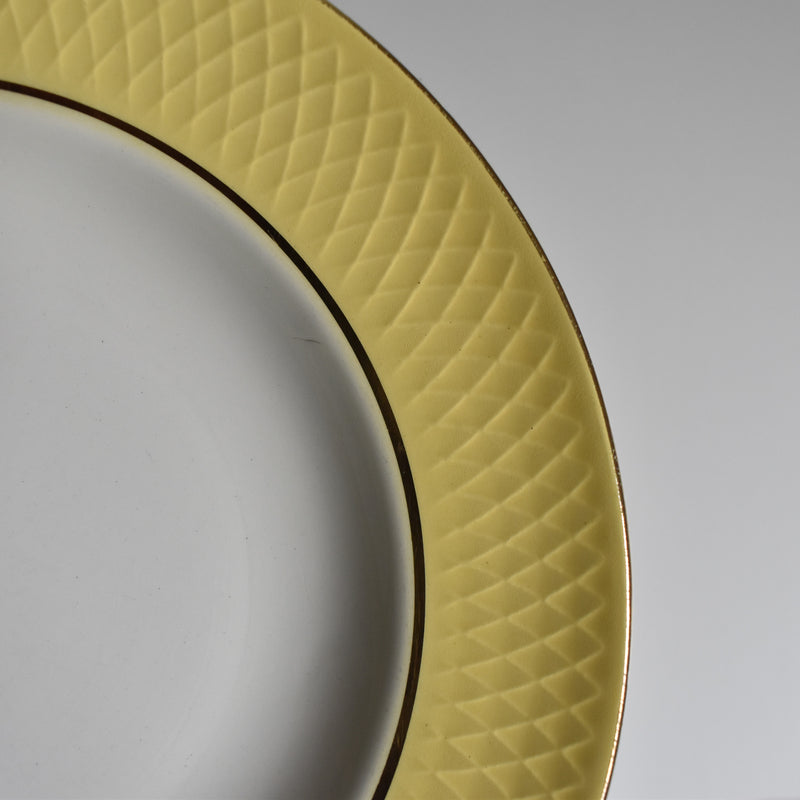 Vintage deep plate, Mulandru, yellow, D