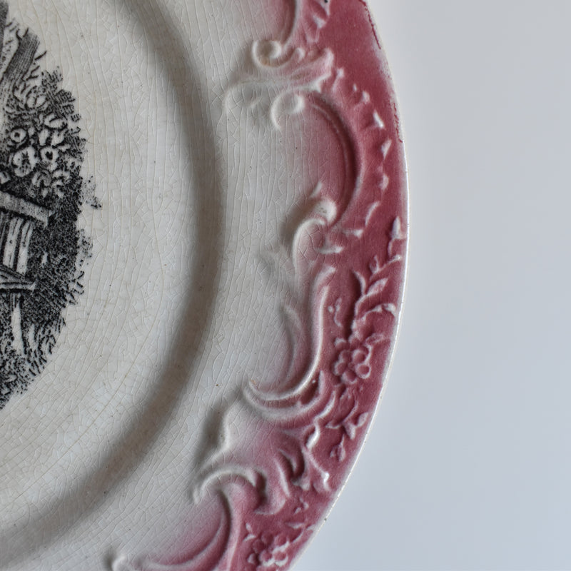 Antique decorative plate F. F. Pécsaux June