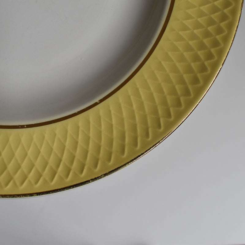 Vintage deep plate, Mulandru, yellow, D