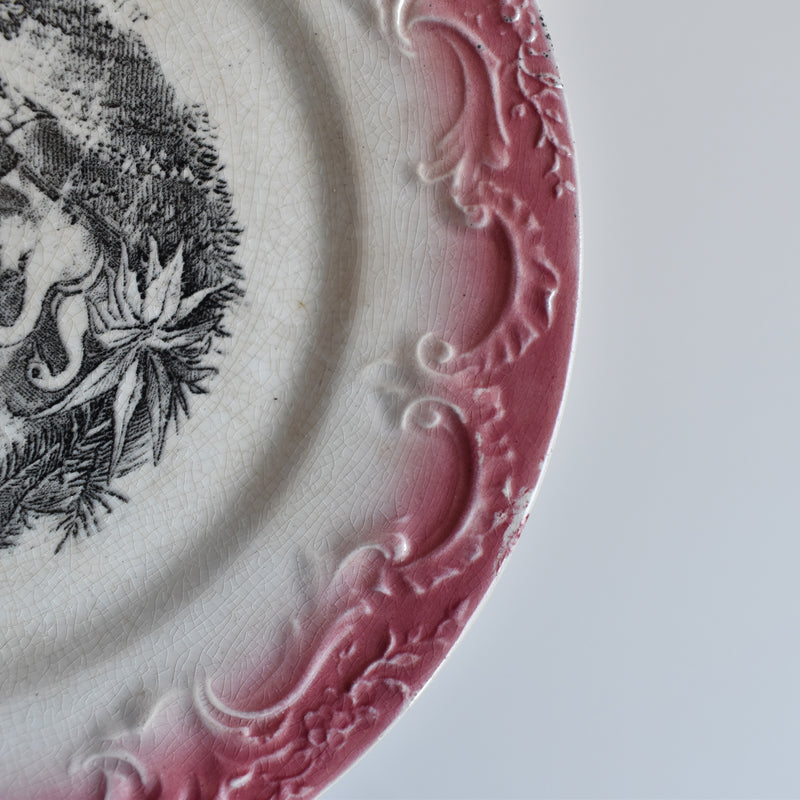 Antique decorative plate F. F. Pécsaux June
