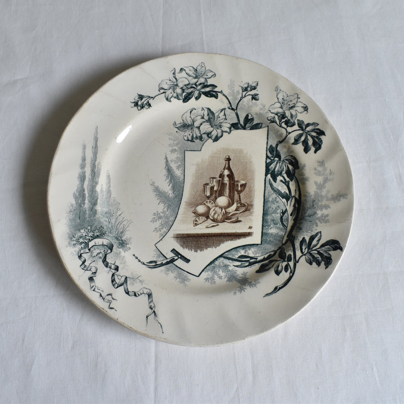 Antique Plate: Creil et Montereau "Cartel"