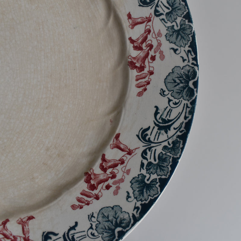 Antique Plate Longwy Carmen D