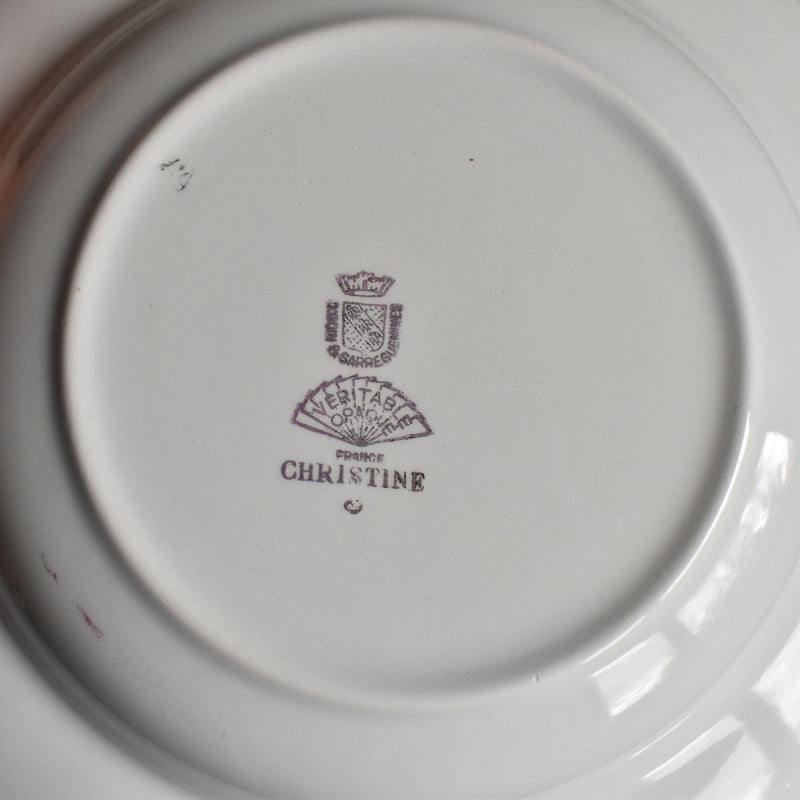 Vintage Deep Plate Digoin & Sarreguemines Christine A