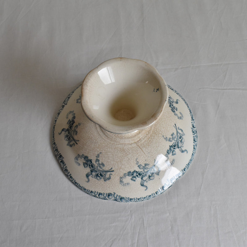 Antique Compotier Longwy Muguet (Lily of the Valley) A