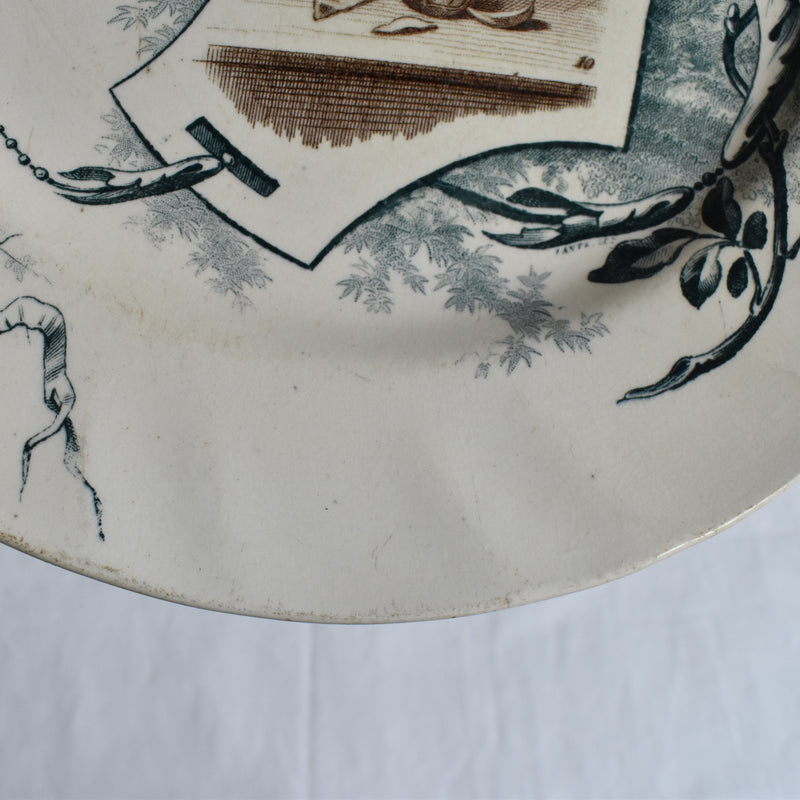 Antique Plate: Creil et Montereau "Cartel"