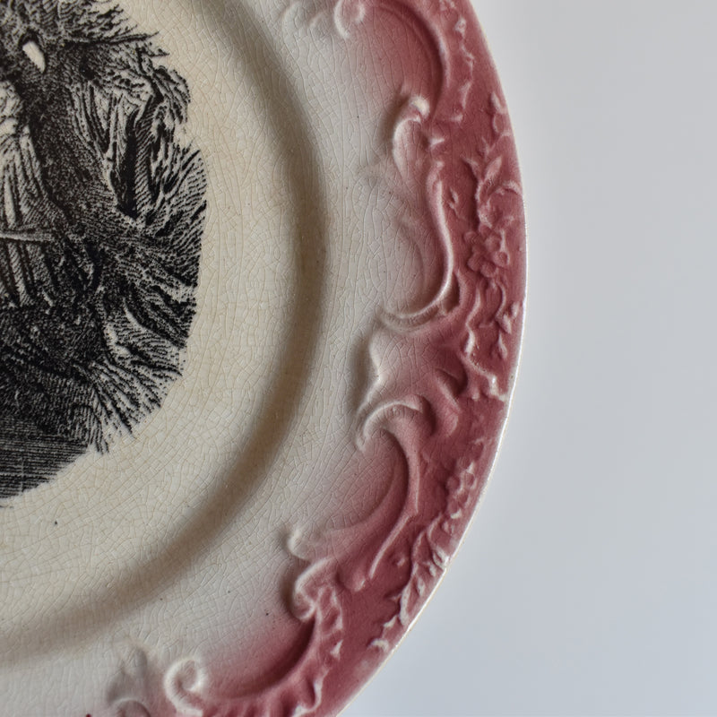Antique Decorative Plate F.F. Pecsonne Decembre