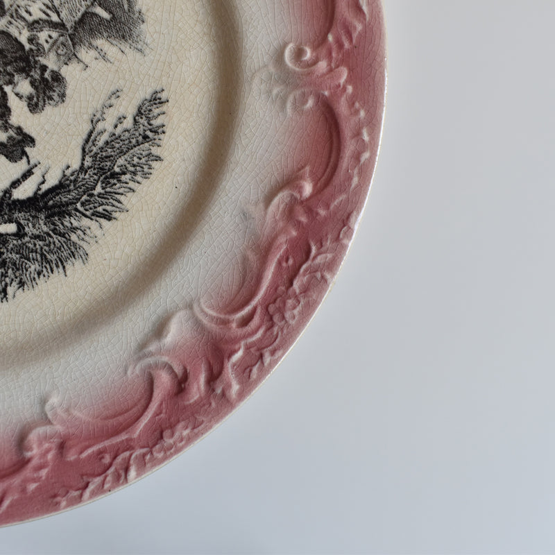 Antique Decorative Plate F.F. Pecsonne Decembre