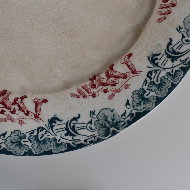 Antique Plate: Longwy "Carmen" E