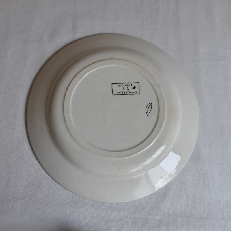 Antique Plate Sarreguemines Moustiers E