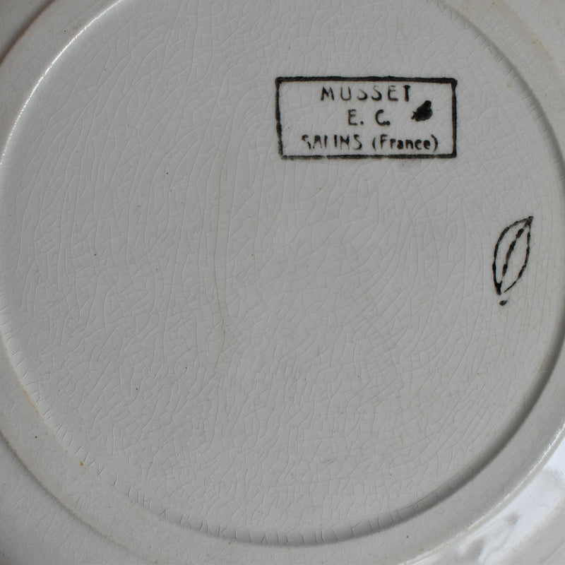 Antique Plate Sarreguemines Moustiers E