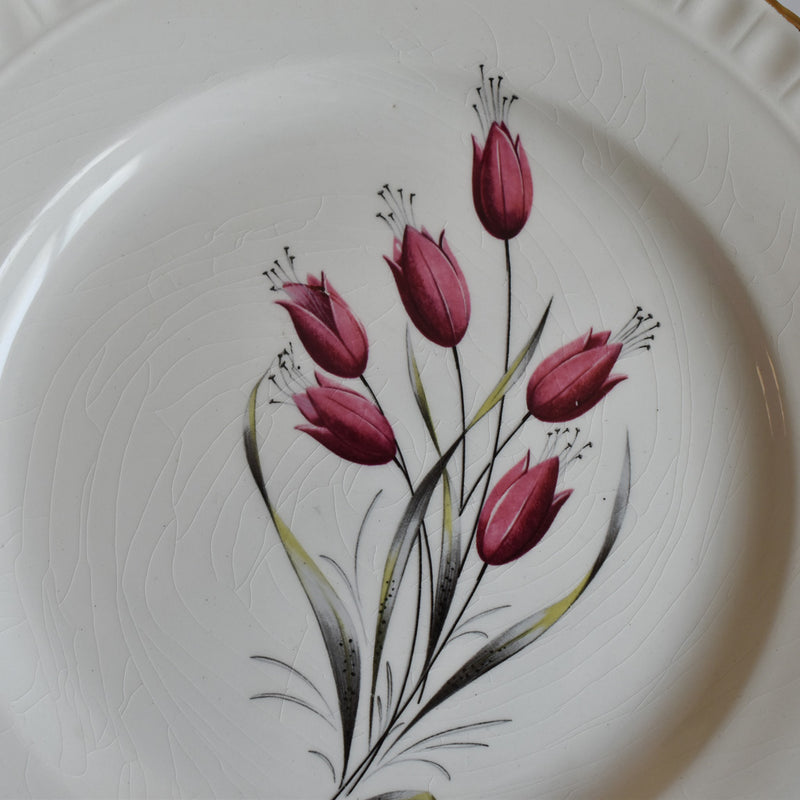 Vintage Dessert Plate Gien Tulipes A