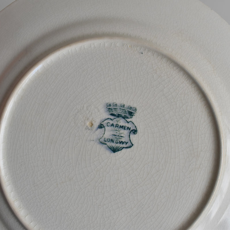 Antique Plate Longwy Carmen F
